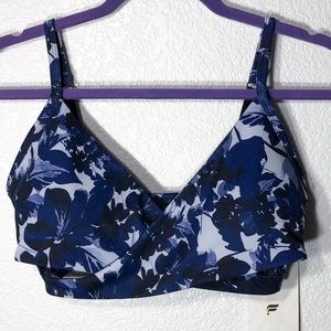 Fabletics • Blue Tammy Low impact wrap sports bra